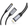 Tech-Protect USB 2.0 Type C + Jack Lightning Átalakító Fekete 10cm TP607376