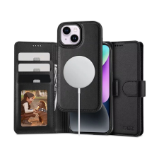 Tech-Protect Wallet Iphone 15 bőr flip tok Magsafe hátlappal fekete (TP603910) tok és táska