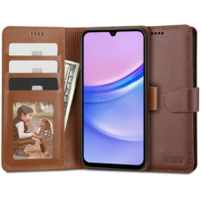 Tech-Protect Wallet könyv tok Samsung Galaxy A15 4G / 5G, barna tok és táska