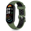 Tech-Protect Xiaomi Smart Band 8 / 9 / 10 / NFC okosóra szíj - Tech- Protect Iconband Air - zöld/fekete szilikon szíj