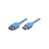 Techly 1.0m USB 3.0 A M/F USB kábel 1 M USB 3.2 Gen 1 (3.1 Gen 1) USB A Kék (ICOC-U3-AA-10-EX)