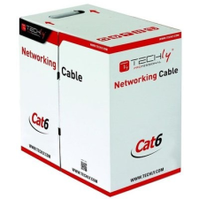 Techly Pro Feltekert telepítő kábel UTP Cat6 4x2 drót CCA 305m szürke kábel és adapter
