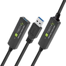 Techly USB-A apa - USB-A anya 3.2 Adat és töltő kábel - Fekete (20m) kábel és adapter