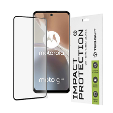 TECHSUIT - 111D teljes burkolat / teljes ragasztós üveg - Motorola Moto G32 - fekete (KF2310768) mobiltelefon kellék