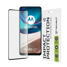 TECHSUIT - 111D teljes burkolat / teljes ragasztós üveg - Motorola Moto G42 - fekete (KF2310546) mobiltelefon kellék
