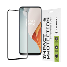 TECHSUIT - 111D teljes burkolat / teljes ragasztós üveg - OnePlus Nord N100 - fekete (KF235632) mobiltelefon kellék