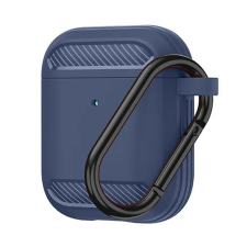 TECHSUIT Az AirPods 1/AirPods 2 burkolata – Techsuit Carbon Silicone – sötétkék fülhallgató, fejhallgató tok