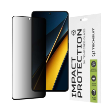 TECHSUIT Fólia Xiaomi Poco X6 Pro-hoz - Techsuit 111D Privacy FullÂ Glue - fekete mobiltelefon kellék