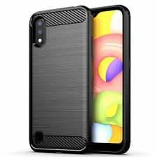 TECHSUIT Samsung Galaxy A01 tok - Techsuit Carbon szilikon - fekete tok és táska