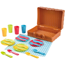 Teddies Piknikový košík se sadou nádobí konyhakészlet