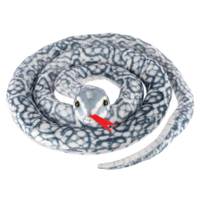 Teddies Plüss kígyó 200 cm, fehér-szürke plüssfigura