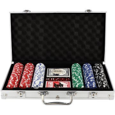 Teddies Póker készlet 300 db + kártyák + kockák alumínium tokban társasjáték