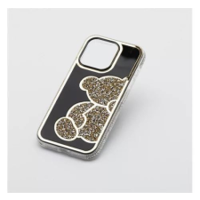 Teddy Bear iPhone 16 Pro Max csillogó köves tok fekete-aranyszínű (101229) tok és táska