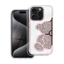 Teddy Bear iPhone 16 Pro Max csillogó köves tok, rózsaszín tok és táska