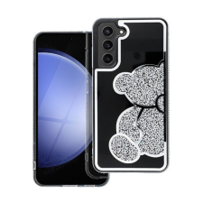 Teddy Bear Samsung Galaxy S23 Ultra csillogó köves tok, ezüst tok és táska