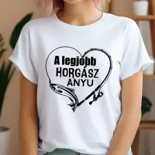 TeeInBlue A legjobb horgász női póló névvel Póló / fehér / 2XL ajándéktárgy