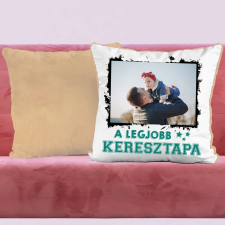 TeeInBlue A legjobb keresztapa fényképes párna 1 képpel Párna / BÉZS PLÜSS HÁTOLDAL / szivacs lakástextília