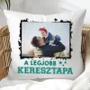 TeeInBlue A legjobb keresztapa fényképes párna 1 képpel Párna / FEHÉR HÁTOLDAL / antiallergén
