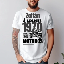 TeeInBlue A legjobb motoros születésnapi póló Póló / fehér / M ajándéktárgy