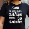 TeeInBlue Az utolsó bulim szabadon, ezentúl házi őrizet - póló lánybúcsúra Fekete póló / fekete / XL