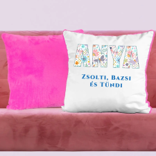 TeeInBlue Egyedi anyák napi párna a gyerekek nevével Párna / RÓZASZÍN PLÜSS HÁTOLDAL / antiallergén lakástextília