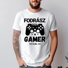 TeeInBlue Egyedi éjjel gamer póló Fehér póló / fehér / S ajándéktárgy