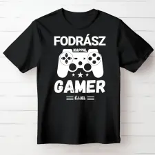 TeeInBlue Egyedi éjjel gamer póló Fekete póló / fekete / 2XL ajándéktárgy