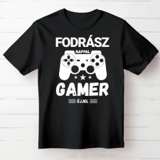 TeeInBlue Egyedi éjjel gamer póló Fekete póló / fekete / XL ajándéktárgy