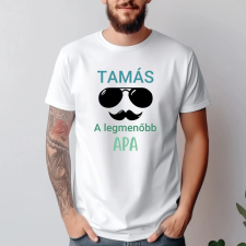 TeeInBlue Egyedi feliratos póló apák napjára napszemüveg mintával Fehér póló / fehér / S ajándéktárgy