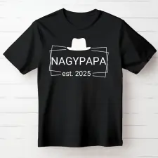TeeInBlue Egyedi feliratos póló férfiaknak kalapos mintával Fekete póló / fekete / S ajándéktárgy