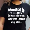 TeeInBlue Egyedi feliratos póló macska gazdiknak választható mintával Fekete póló / fekete / L