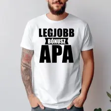 TeeInBlue Egyedi feliratos póló nevelőapának apák napjára választható felirattal Fehér póló / fehér / S ajándéktárgy