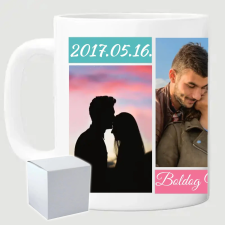 TeeInBlue Egyedi fényképes bögre Valentin napra 4 képpel Bögre / FEHÉR / FEHÉR DOBOZ bögrék, csészék