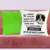 TeeInBlue Egyedi fényképes párna kutya gazdiknak személyre szabható felirattal Párna / ZÖLD PLÜSS HÁTOLDAL / szivacs