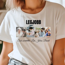 TeeInBlue Egyedi fényképes póló dédinek Póló / fehér / XL ajándéktárgy