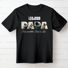 TeeInBlue Egyedi fényképes póló papának Fekete póló / fekete / M ajándéktárgy