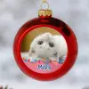 TeeInBlue Egyedi képes piros karácsonyi gömbdísz fényfüzéres minta Piros gömbdísz / NEM / PIROS