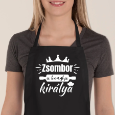 TeeInBlue Egyedi kötény - a konyha királya Fekete kötény / fekete / 70x79 cm lakástextília