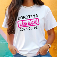 TeeInBlue Egyedi lánybúcsús póló névvel és felirattal Fehér póló / fehér / S ajándéktárgy