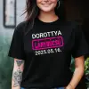 TeeInBlue Egyedi lánybúcsús póló névvel és felirattal Fekete póló / fekete / 2XL