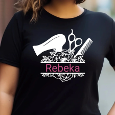 TeeInBlue Egyedi neves póló fodrászoknak Fekete póló / fekete / S ajándéktárgy
