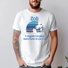 TeeInBlue Egyedi neves póló horgász apának Fehér póló / fehér / XL ajándéktárgy