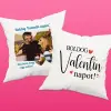 TeeInBlue Egyedi Valentin napi párna 3 képpel és saját felirattal Kétoldalas párna / Fehér / antiallergén