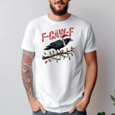 TeeInBlue F-caw-f póló karácsonyi minta Fehér póló / fehér / L ajándéktárgy