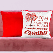 TeeInBlue FA-szom a Valentin-napba párna Párna / PIROS PLÜSS HÁTOLDAL / antiallergén lakástextília