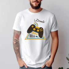 TeeInBlue Gamer mode on egyedi neves póló Fehér póló / fehér / M ajándéktárgy