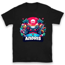 TeeInBlue Gamer póló névvel Póló / fekete / L ajándéktárgy