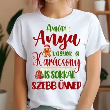 TeeInBlue Karácsonyi póló anyának Póló / fehér / S ajándéktárgy