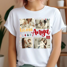 TeeInBlue Legjobb anya karácsonyi fényképes póló 4 képpel Póló / fehér / S ajándéktárgy