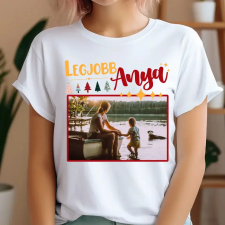TeeInBlue Legjobb anya karácsonyi fényképes póló Póló / fehér / XL ajándéktárgy